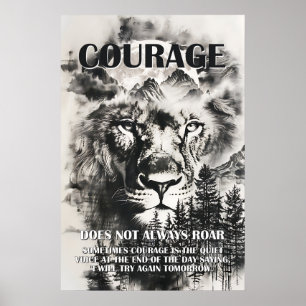 Póster Cita de Coraje Inspirador
