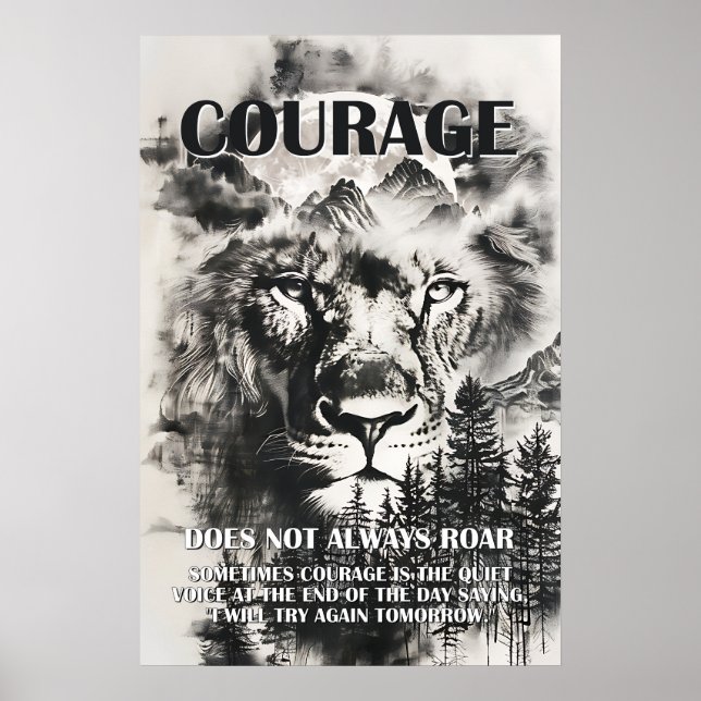 Póster Cita de Coraje Inspirador (Frente)