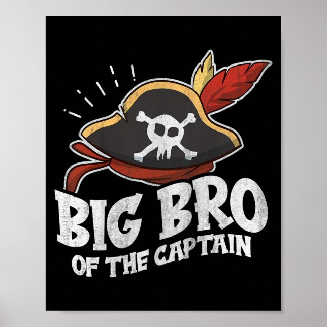 Póster Cita de cumpleaños de pirata para un hermano mayor (Frente)