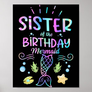 Póster Cita de cumpleaños de sirena para una hermana de u