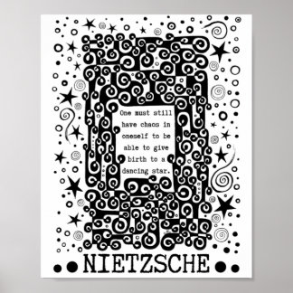 Póster Cita de Dancing STAR de Nietzsche