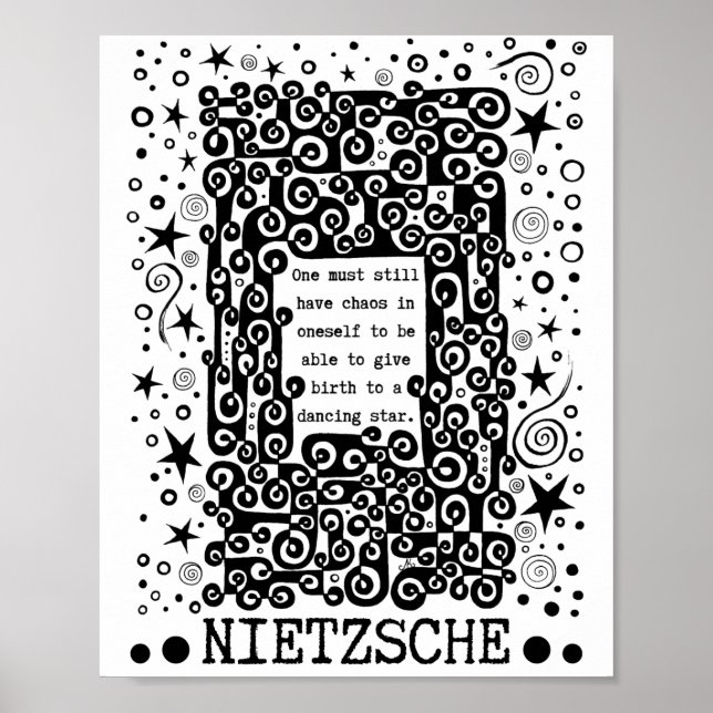 Póster Cita de Dancing STAR de Nietzsche (Frente)
