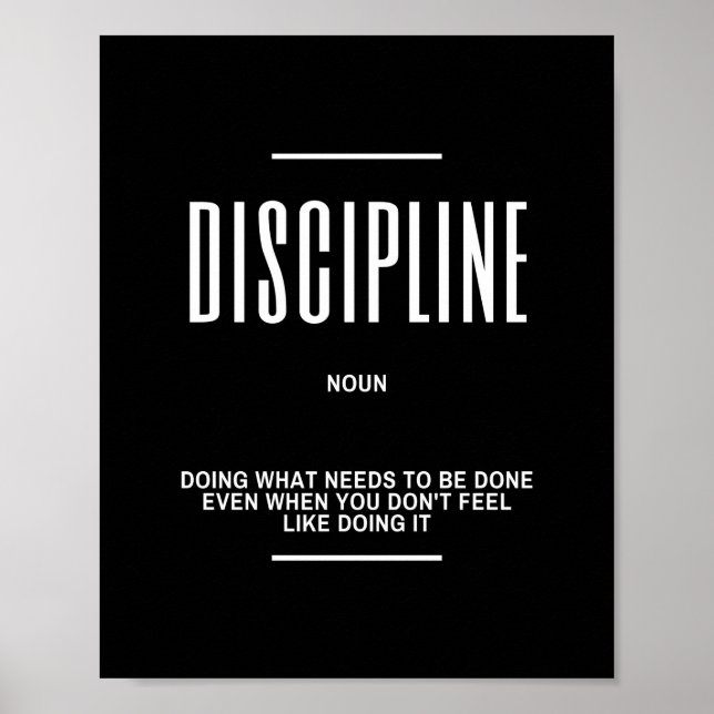 Póster Cita de definición de DISCIPLINA - Citas Inspirado (Frente)