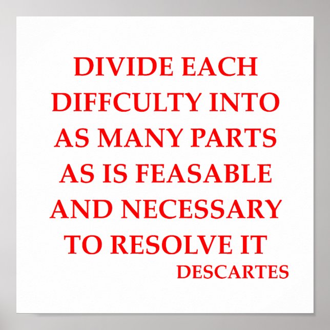 Póster Cita de DESCARTES (Frente)