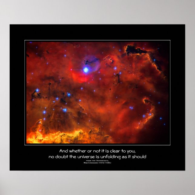 Póster Cita de Desiderata - Constellation Puppis Nebula (Frente)