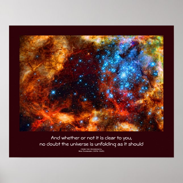 Póster Cita de Desiderata - Estrellas de la Nebulosa Tará (Frente)