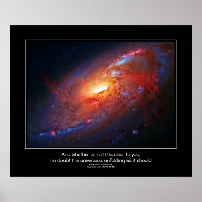 Póster Cita de Desiderata - Galaxia espiral, Canes Venati (Frente)