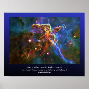 Póster Cita de Desiderata - Nube de Gas Nebulosa Carina