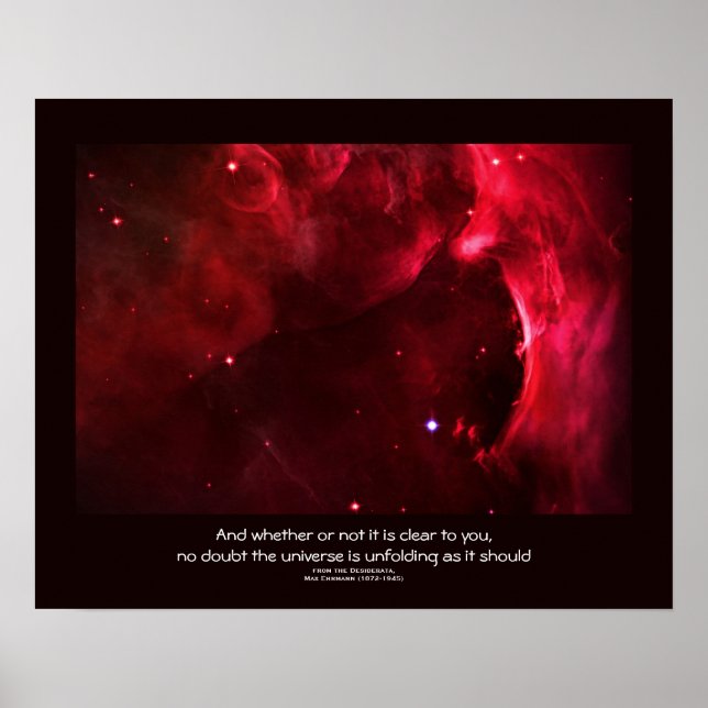 Póster Cita de Desiderata - Región de Orion Nebula esculp (Frente)