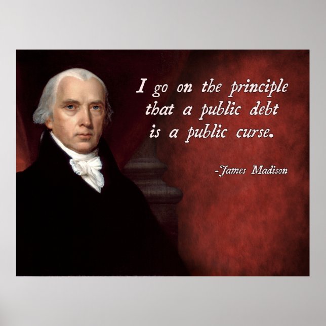 Póster Cita de deuda de James Madison (Frente)