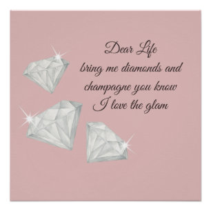 Póster Cita de Diamantes y Champán – Edición Querida Vida