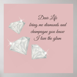 Póster Cita de Diamantes y Champán – Edición Querida Vida