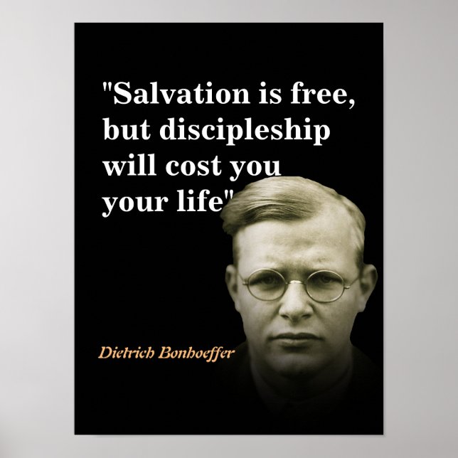 Póster Cita De Dietrich Bonhoeffer Sobre La Salvación (Frente)