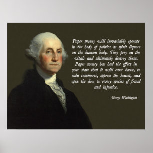 Póster Cita de dinero de George Washington