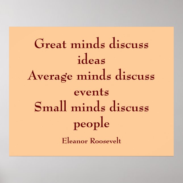 Póster Cita de Eleanor Roosevelt | Grandes mentes (Frente)
