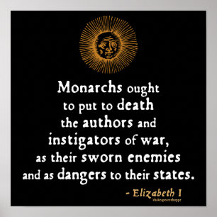 Póster Cita de Elizabeth I en guerra
