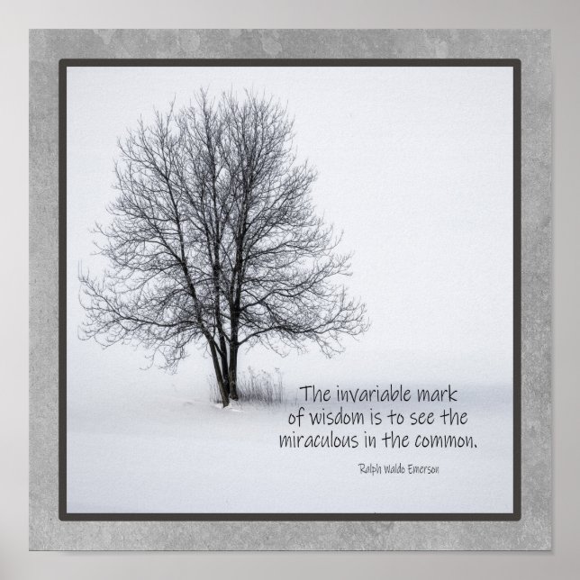 Póster Cita de Emerson para ver el milagro (Frente)