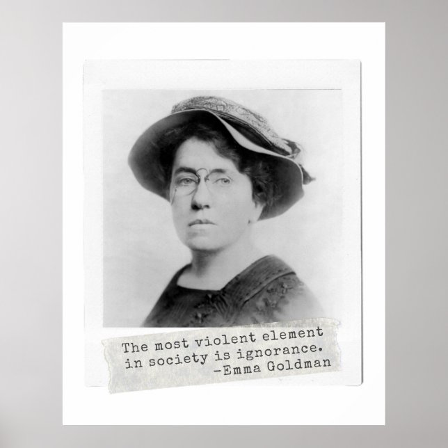 Póster Cita de Emma Goldman - Ignorancia - Activismo feme (Frente)