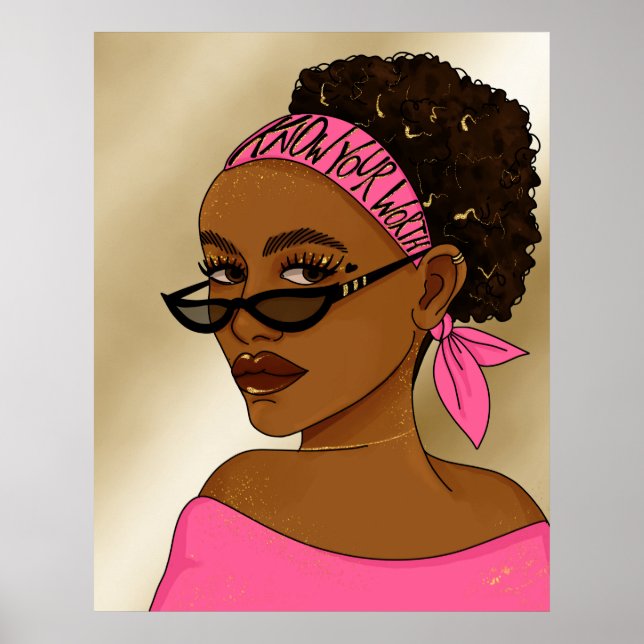 Póster Cita de empoderamiento de mujeres afroamericanas (Frente)