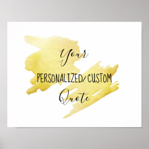 Póster Cita de encargo personalizada Relieve metalizado