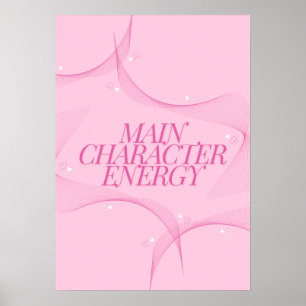 Póster Cita de energía rosa del personaje principal