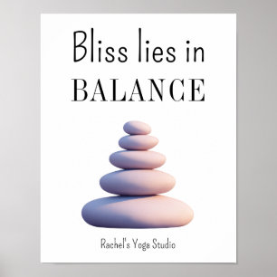 Póster Cita de equilibrio de yoga Meditación Energía Aten