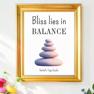 Póster Cita de equilibrio de yoga Meditación Energía Aten