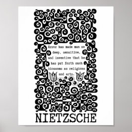 Póster Cita de ERROR en blanco y negro de Nietzsche