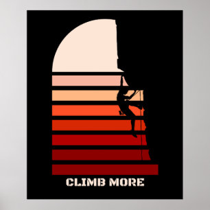 Póster Cita de escalada de rock vintage más retro