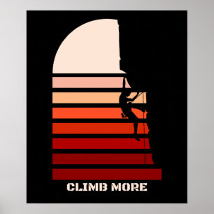 Póster Cita de escalada en roca retro vintage para escala