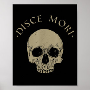 Póster Cita de estofilia disce Mori Skull Stoicism