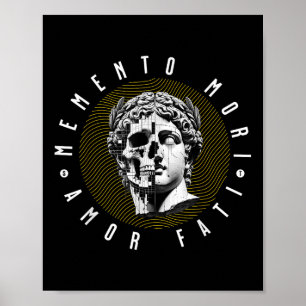 Póster Cita de estoicismo de Memento Mori Amor Fati
