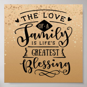 Póster Cita de familia Inspiradora con especulación de or