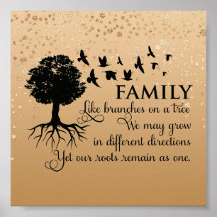 Póster Cita de familia Inspiradora con especulación de or