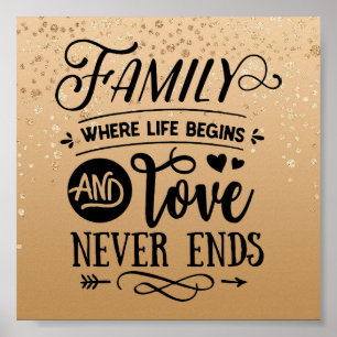 Póster Cita de familia Inspiradora con especulación de or