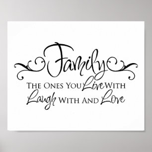 Póster Cita de familia y amor