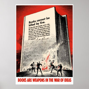 Póster Cita de FDR sobre la quema de libros - Frontera