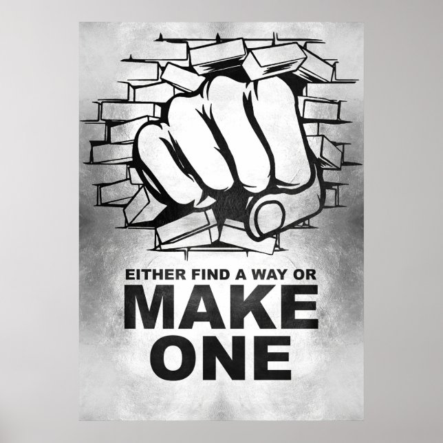 Póster Cita De Felicidad O Encuentra Una Forma O Hace Una (Frente)