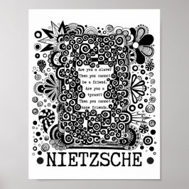 Póster cita de filosofía esclavo o TIRANT de Nietzsche