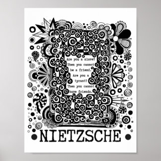 Póster cita de filosofía esclavo o TIRANT de Nietzsche