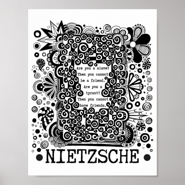 Póster cita de filosofía esclavo o TIRANT de Nietzsche (Frente)