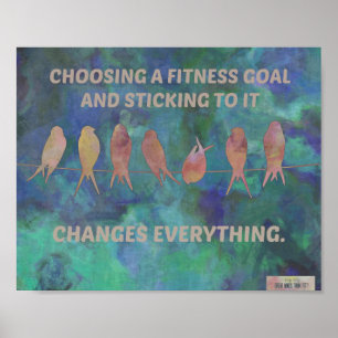 Póster Cita de fitness: Aves y Blues
