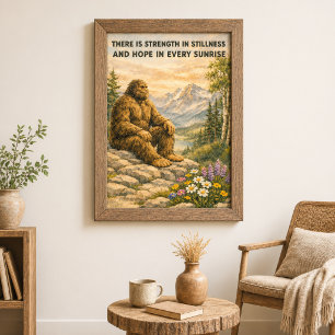 Póster Cita de fuerza espiritual de Sasquatch