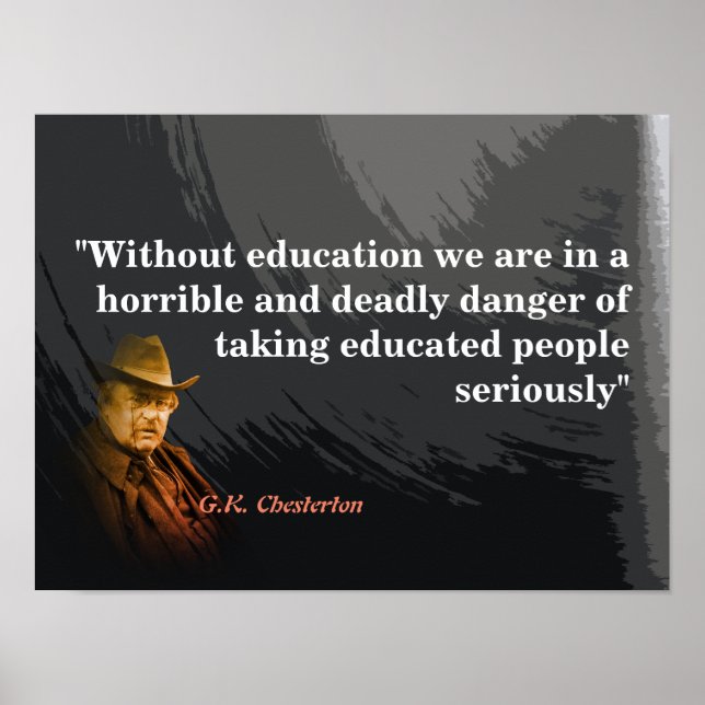 Póster Cita de G.K. Chesterton sobre Poster de Educación (Frente)
