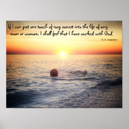 Póster Cita de G. K. Chesterton sobre puesta de sol - pos