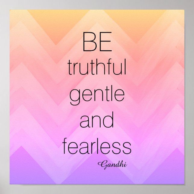 Póster Cita de Gandhi poster chevron ser enérgico (Frente)