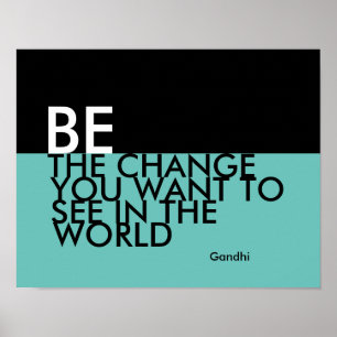 Póster Cita de Gandhi poster ser el cambio audaz moderno