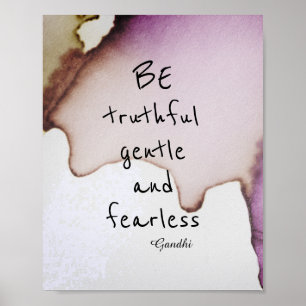 Póster Cita de Gandhi poster ser un diseño acuarela sin m