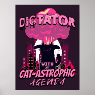Póster Cita de gato enojado divertida catastrófica