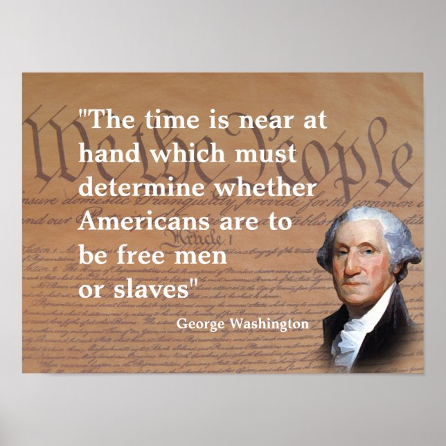 Póster Cita De George Washington En El Tiempo (Frente)